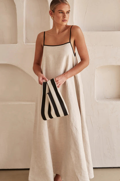Beige summer dress with a feminine silhouette – Isara
