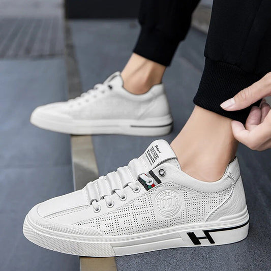 Men's sneakers made of perforated leather with a lightweight design – Ethan