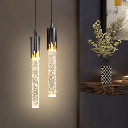 Glass Pendant Lamp in Cylindrical Shape - Lustreau