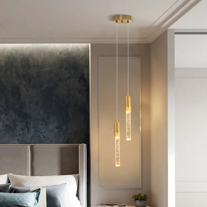 Glass Pendant Lamp in Cylindrical Shape - Lustreau