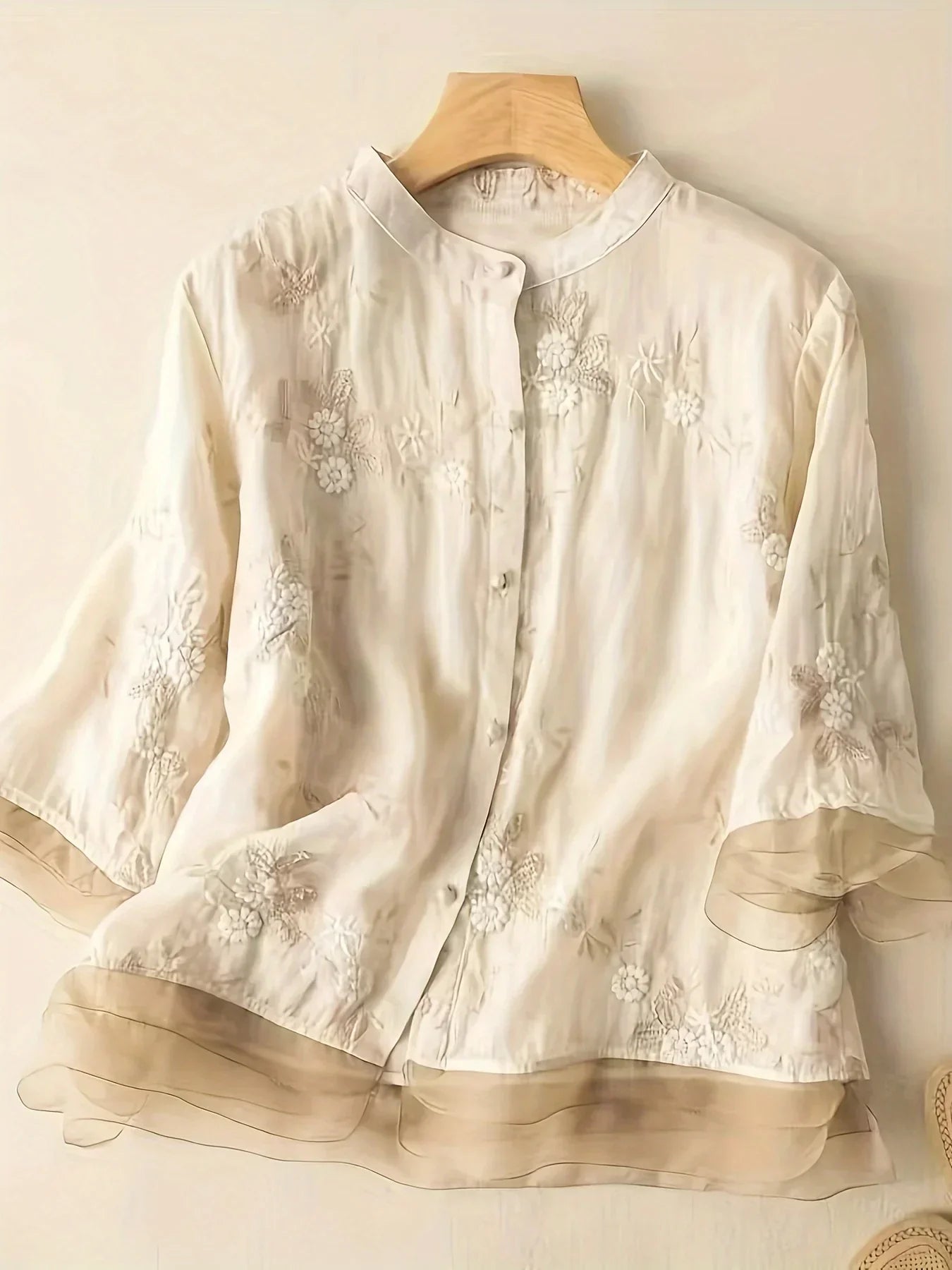 Embroidered Floral Blouse | Eliza | Button Closure | Fashionable