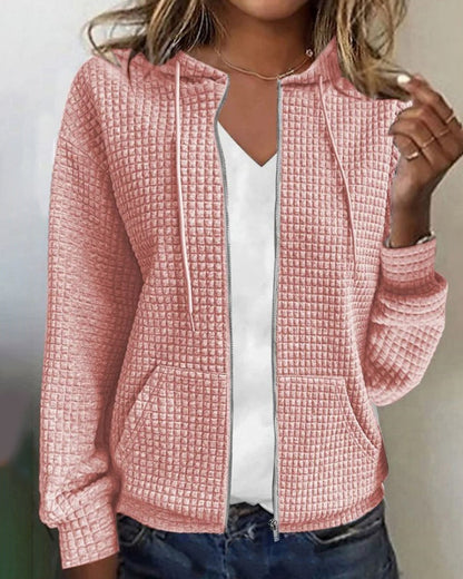 Ladies' leisure jacket with zip & pockets – Wynona
