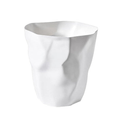 Wastebasket with Sculptural Crumpled Paper Design 2