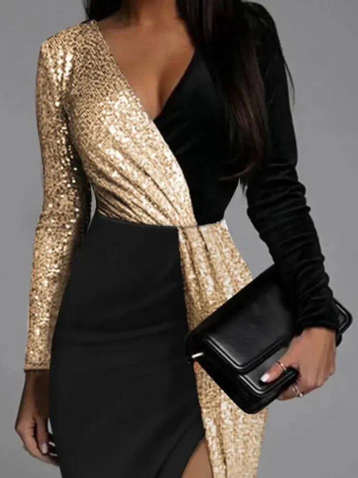 Golden Glitter Dress - StarGlow