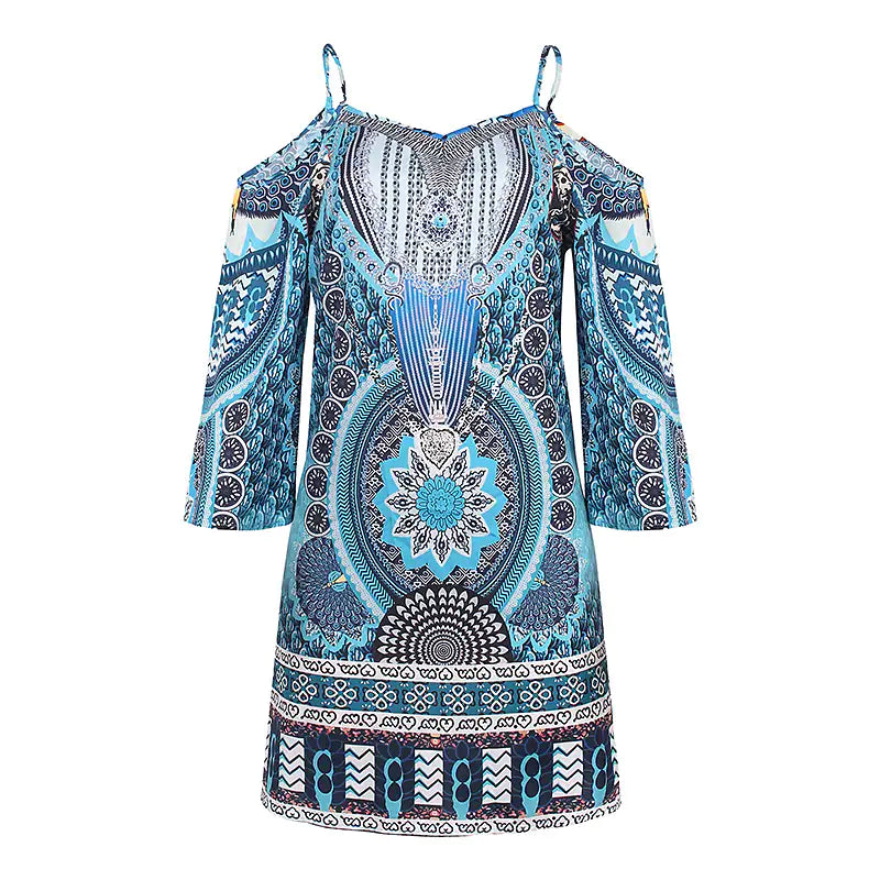 Strapless summer dress with ethnic print – Eliana