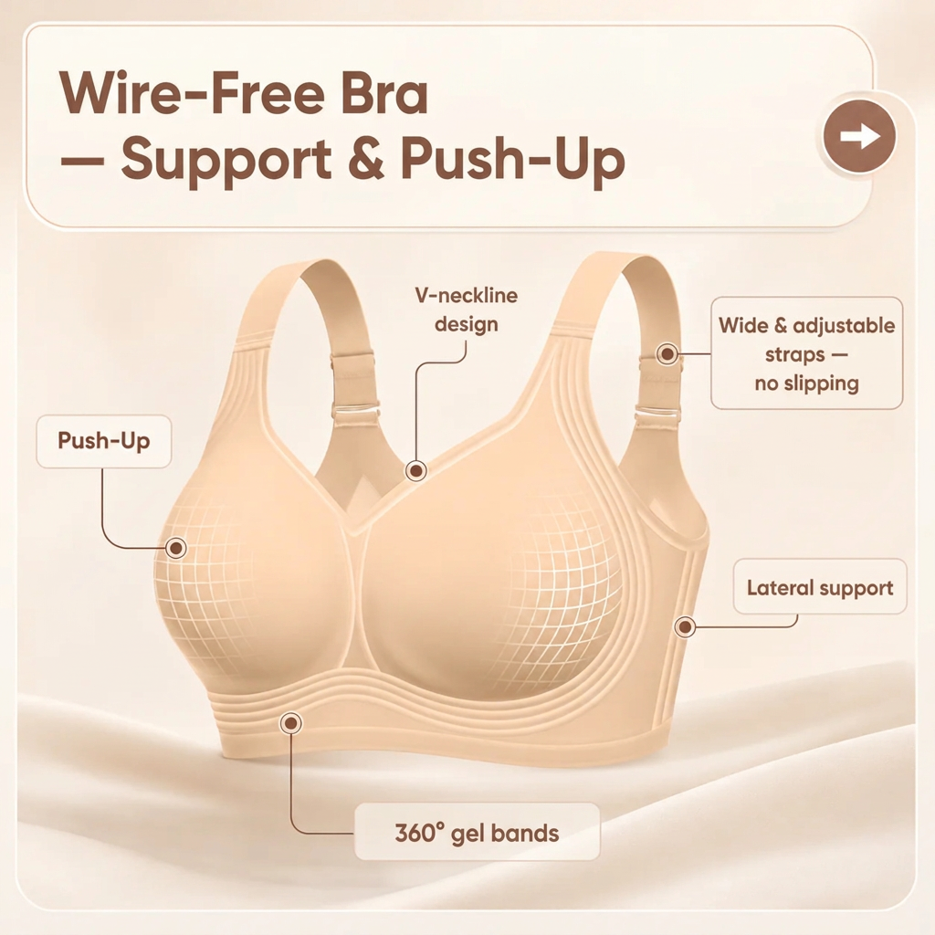 Wireless Women's Bra, Comfort Fit, Invisible Second-Skin Feel