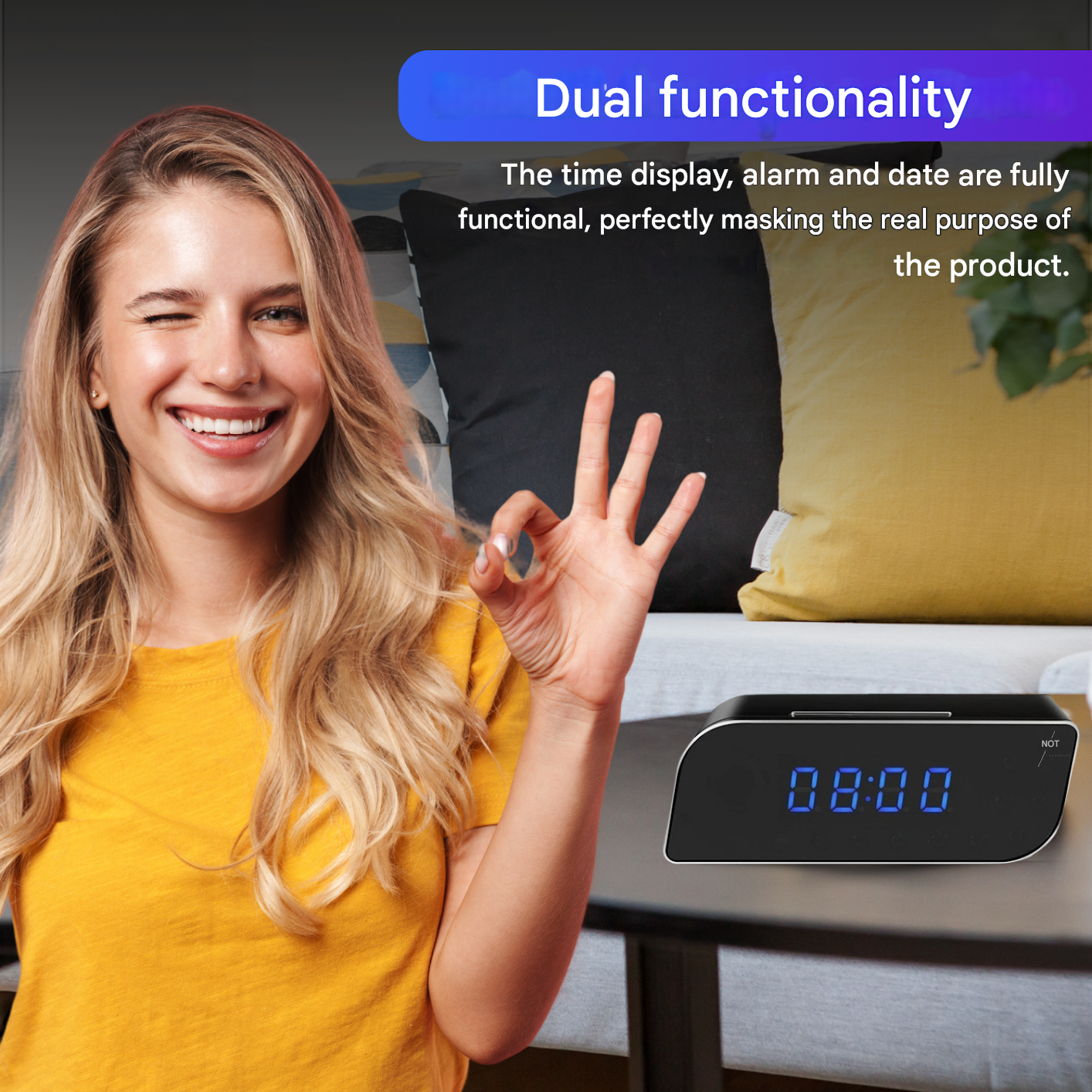 Digital Alarm Clock with Hidden Surveillance Camera – StealthClock Cam