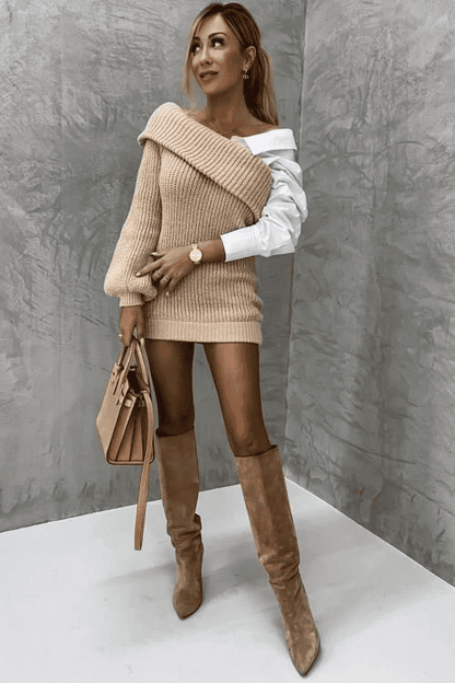 Knitted dress with attached shirt – Elodie