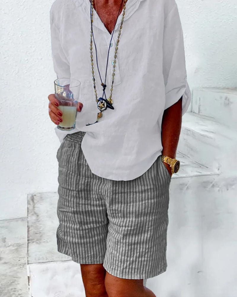 Striped summer shorts for women – Léonie