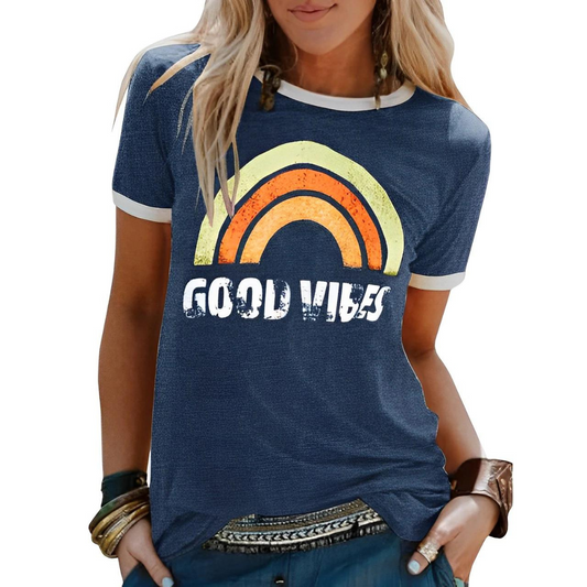 Women's T-shirt with rainbow print – Sunny
