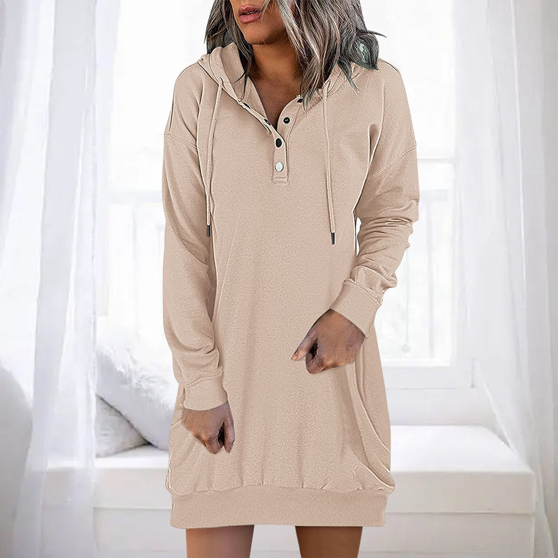 Minimalistic Long Women's Hoodie – Valeria