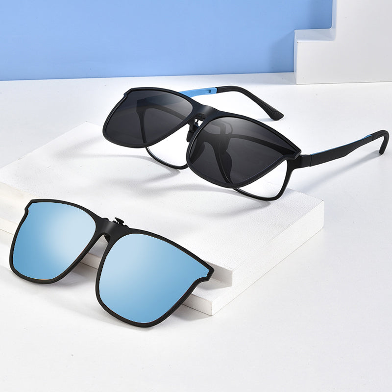 Polarising clip-on sunglasses for glasses wearers – Felix