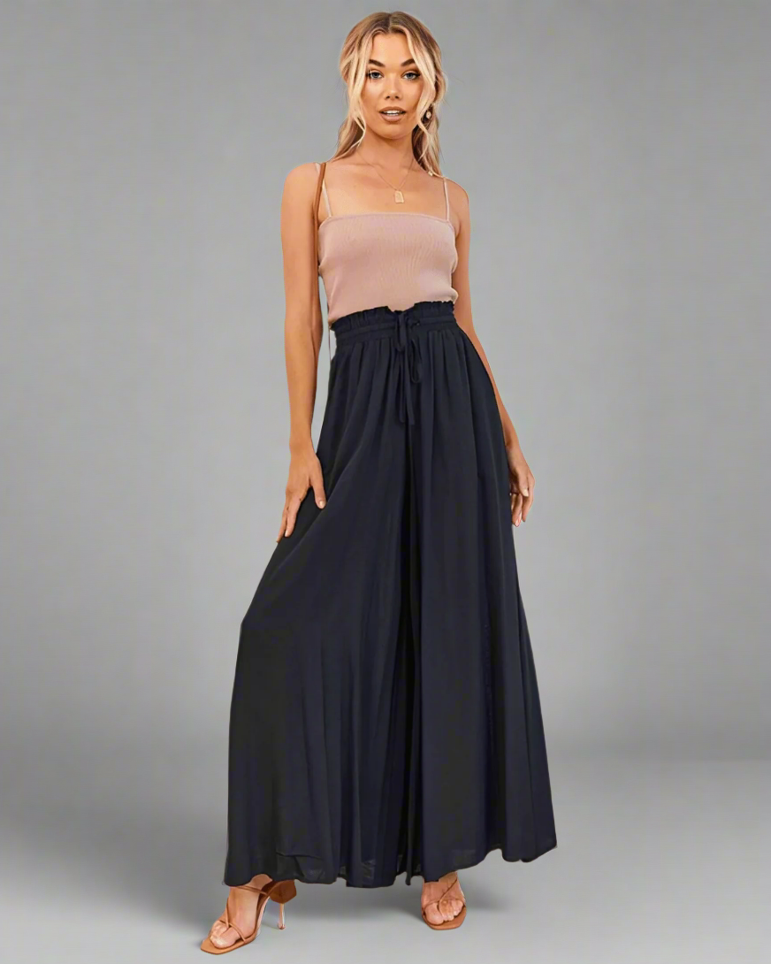 Light ladies' summer trousers with a high waist – Mira