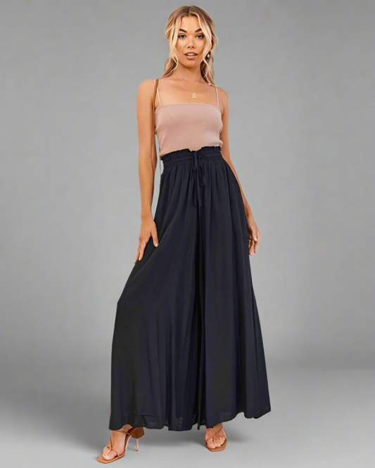 Light ladies' summer trousers with a high waist – Mira