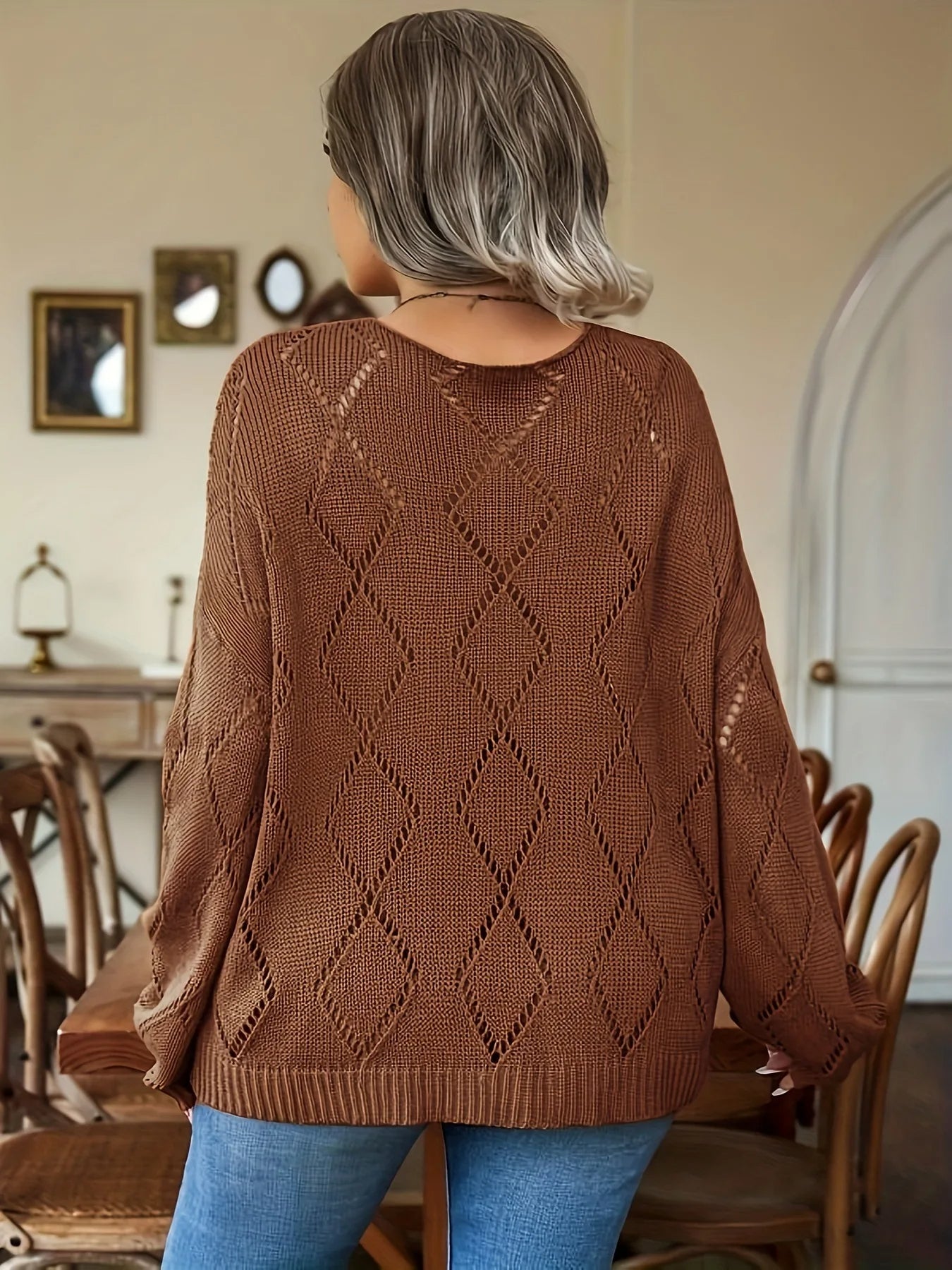 Women's Oversized Knit Sweater in Plus Size – Marietta