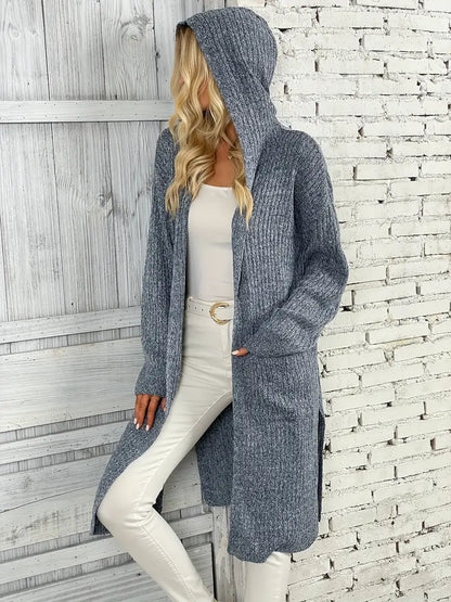 Long women's knitted cardigan for autumn & winter – Elara