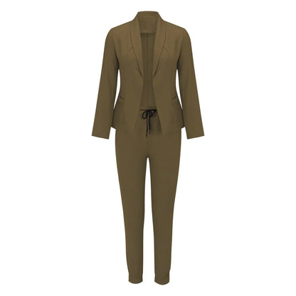 Casual two-piece set with tie belt – Liora