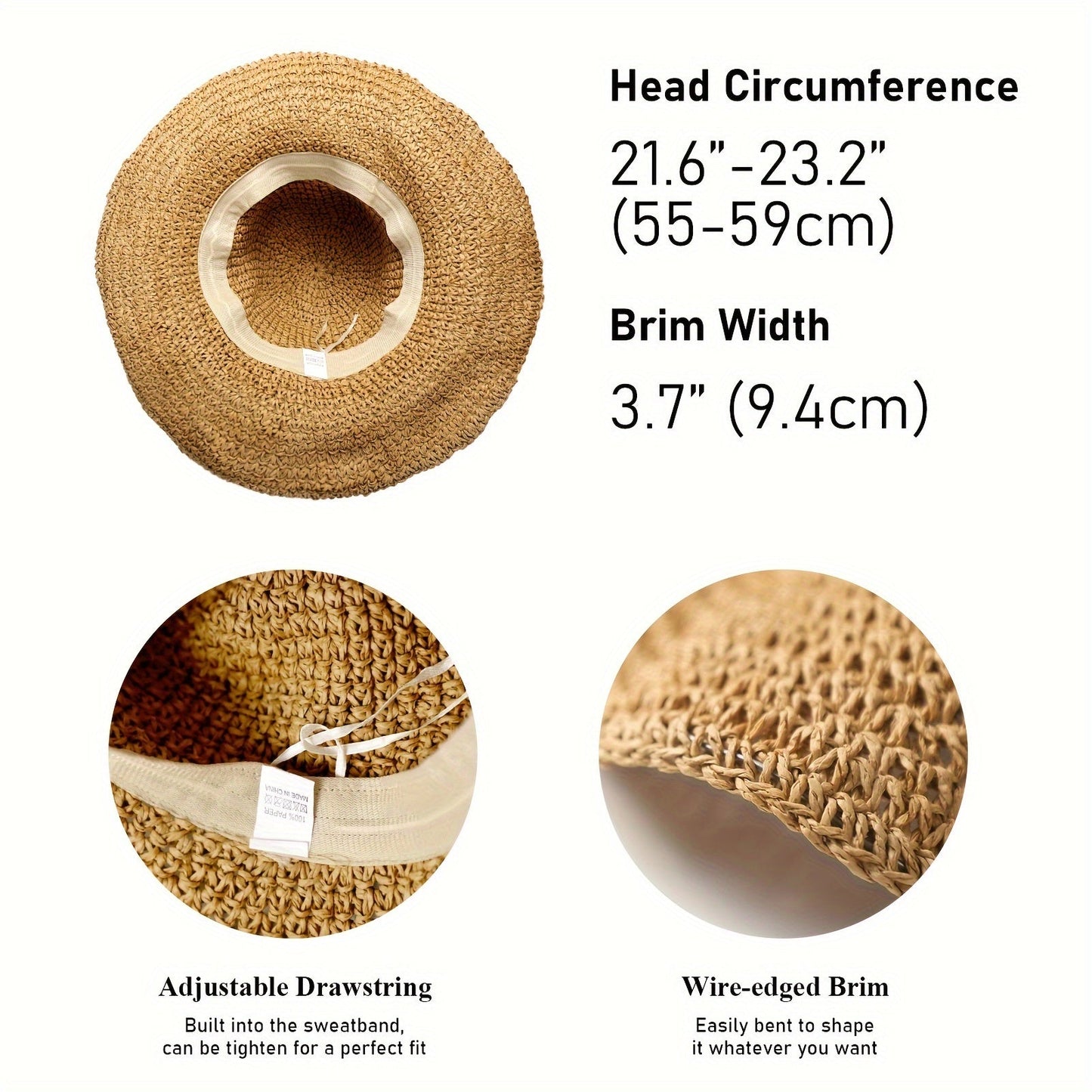 Crocheted Boho Straw Hat for Summer Trips – Elouan