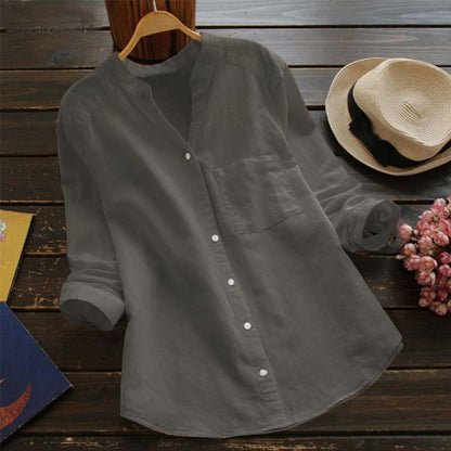 Ladies Linen Shirt with Long Sleeves – Isla