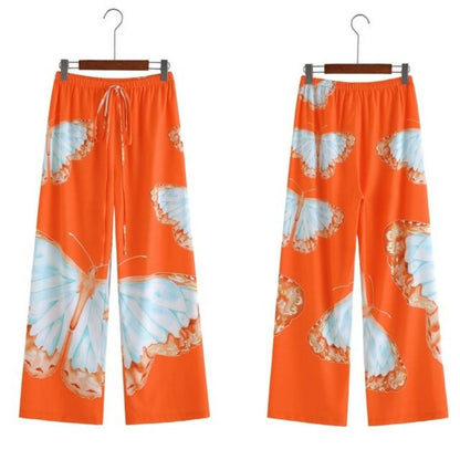 Wide-cut summer trousers made of chiffon – Liana