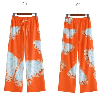 Wide-cut summer trousers made of chiffon – Liana