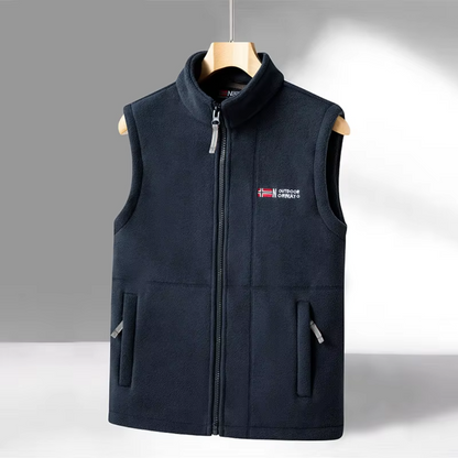 Men's Fleece Outdoor Gilet – Lined with Stand-up Collar – Kaspar