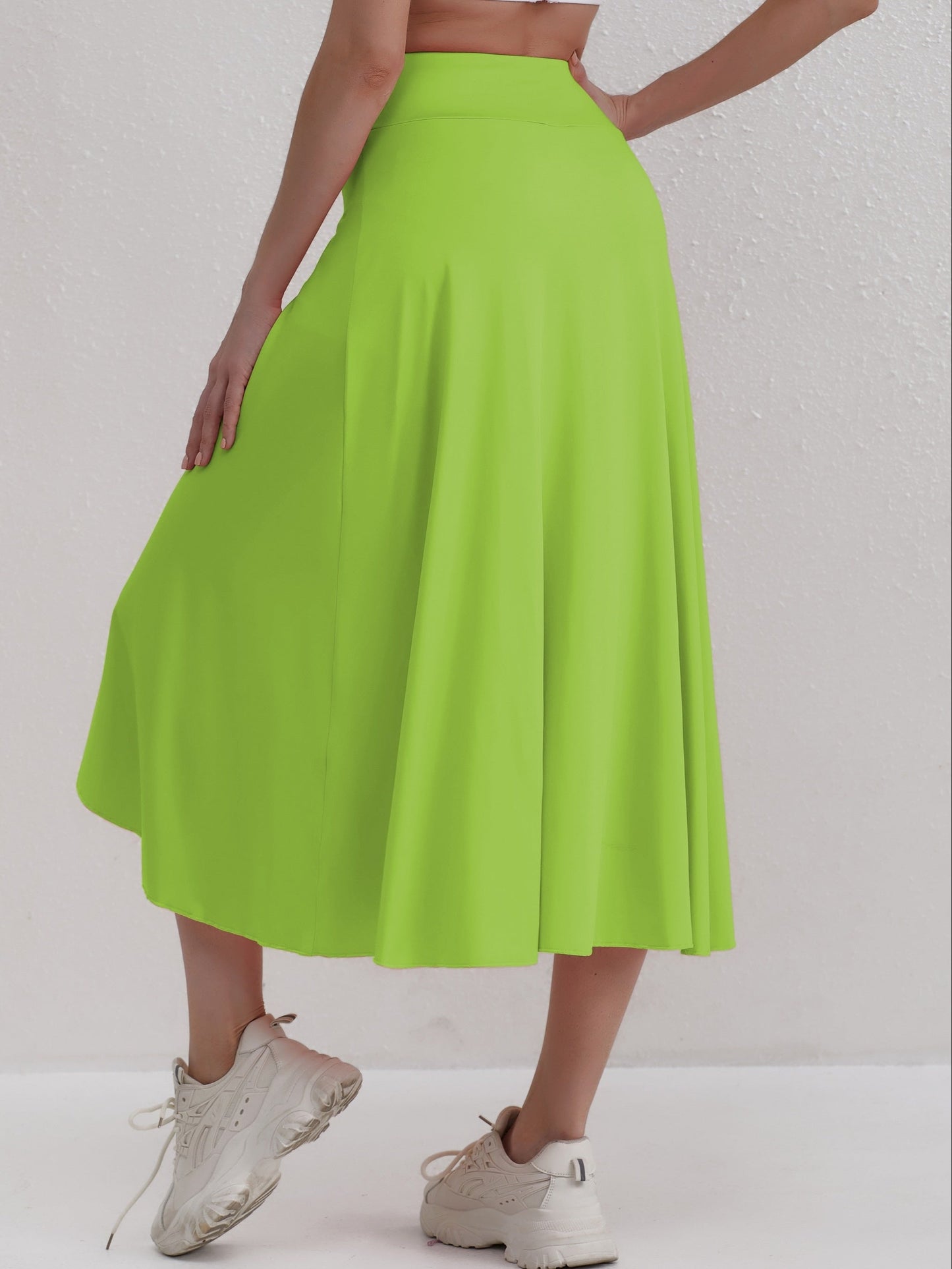 Autumnal, sporty skirt with a high waist and asymmetrical cut – Alexia