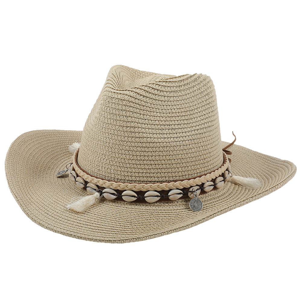 Light summer hat with shells and tassels - Jasmine
