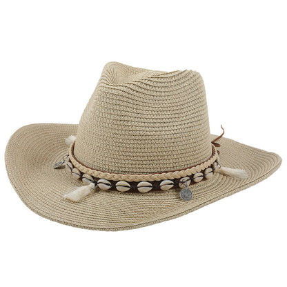 Light summer hat with shells and tassels - Jasmine