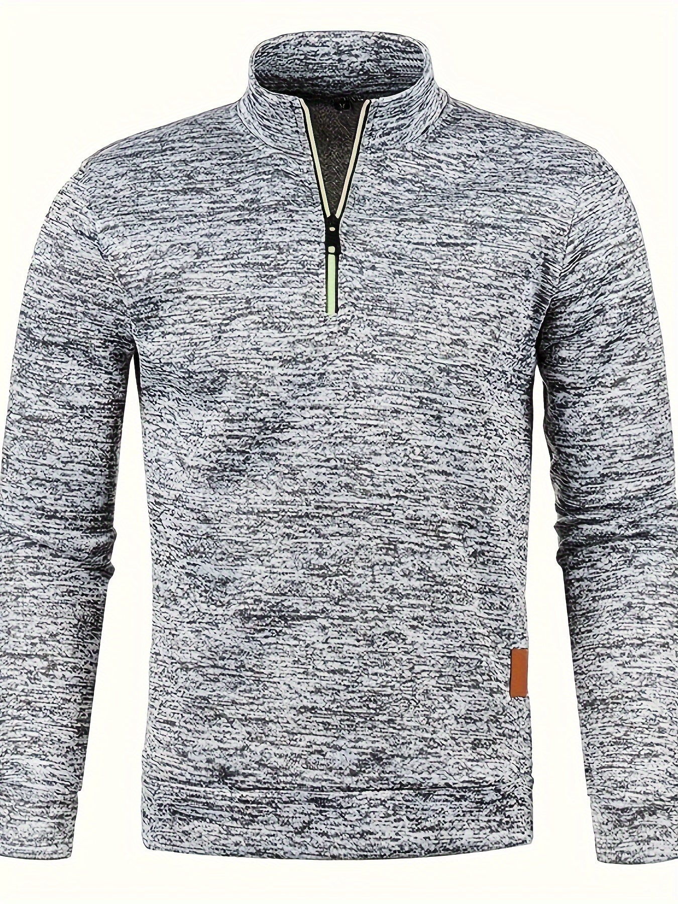 Men's pullover with neck zip for autumn & winter - Matteo