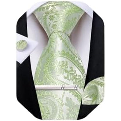 Men's Paisley Formal Tie Set - Refined Wedding & Event Accessories 40