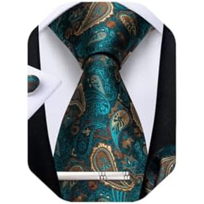 Men's Paisley Formal Tie Set - Refined Wedding & Event Accessories 29