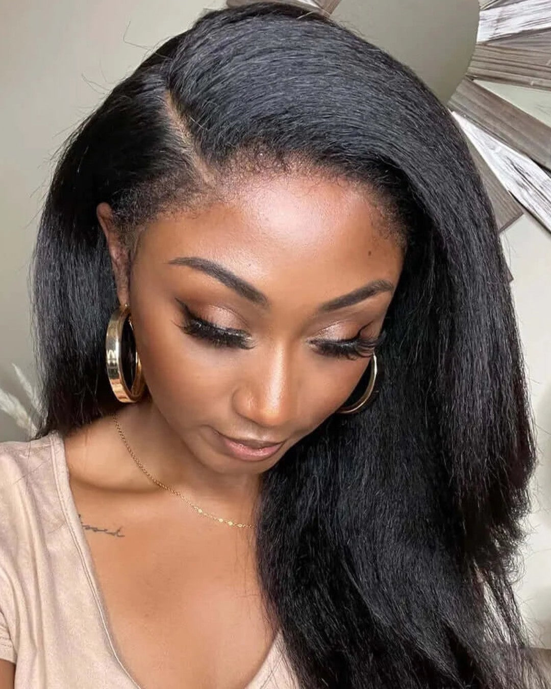 Black HD Lace Wig with Curly Edges – Imani
