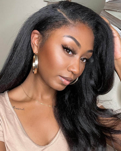 Black HD Lace Wig with Curly Edges – Imani