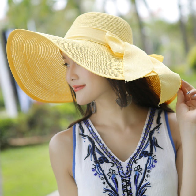 Ladies' straw hat with sun protection – Candy