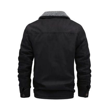 Men's outdoor jacket lined with teddy fleece & lapel collar – Corvin