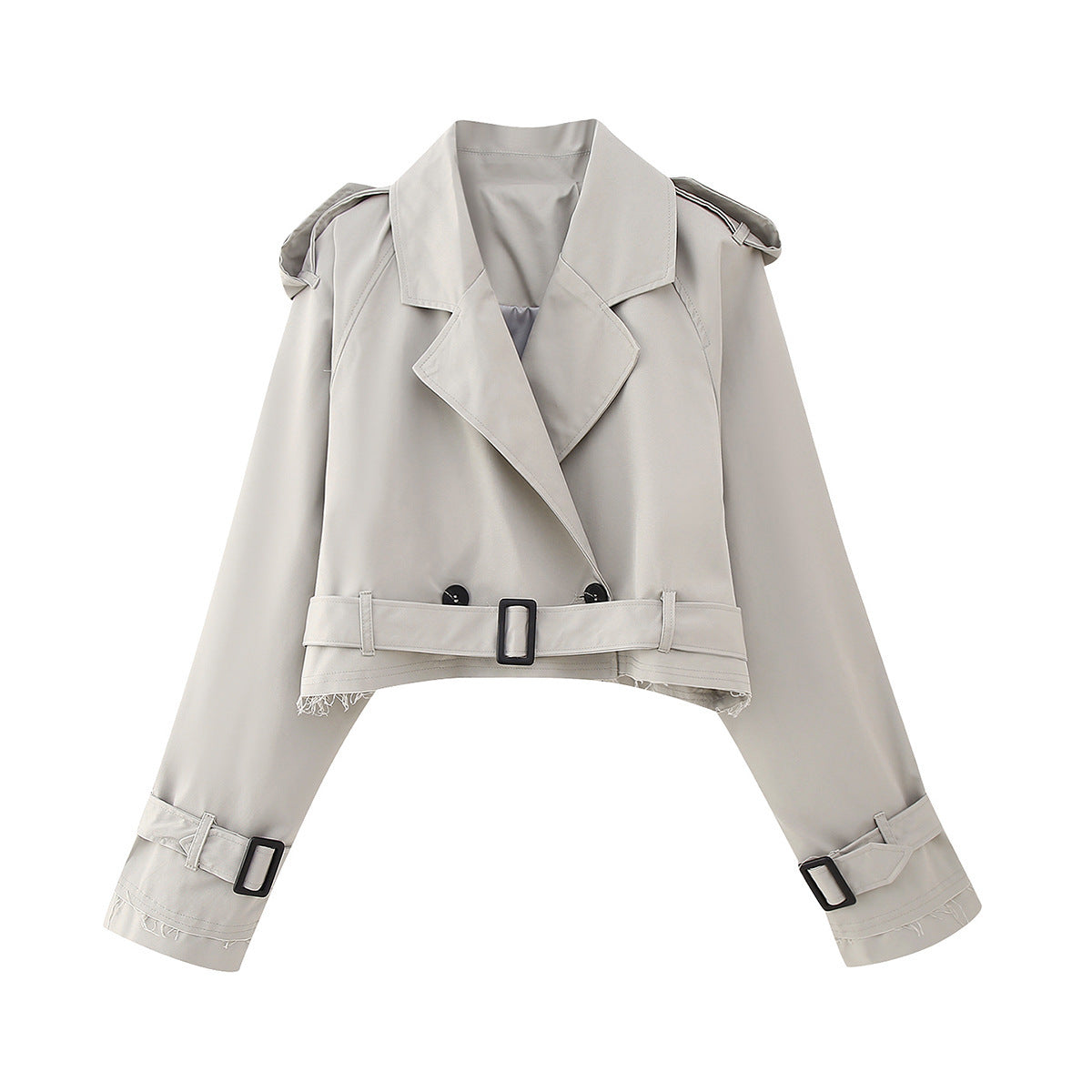 Autumnal Trendy Short Ladies' Trench Coat with Belt – Amelie