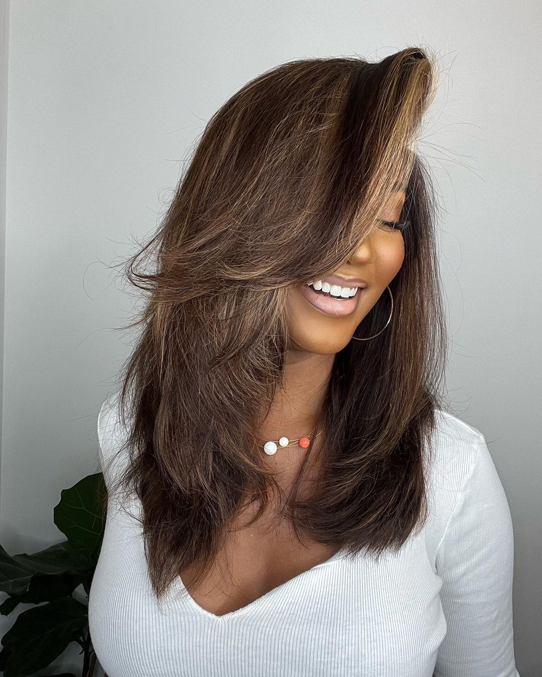 Lace Front Wig with Highlights – Selena