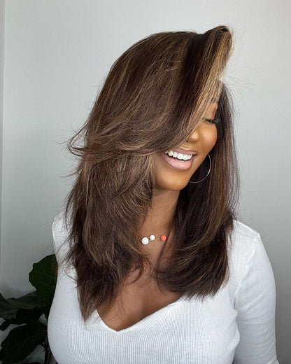 Lace Front Wig with Highlights – Selena