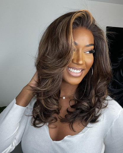 Lace Front Wig with Highlights – Selena