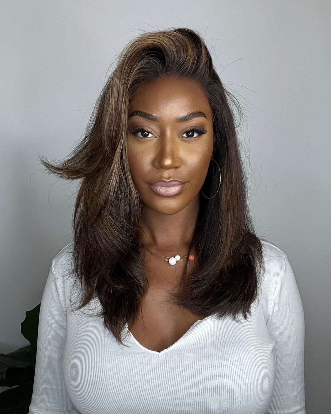 Lace Front Wig with Highlights – Selena