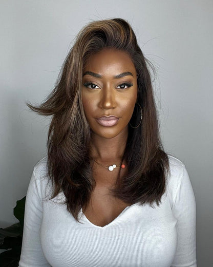 Lace Front Wig with Highlights – Selena