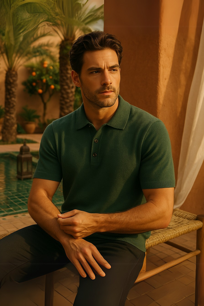 Men's autumn polo in cashmere-merino wool – Eliano