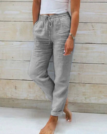Autumn linen trousers for women – Selina