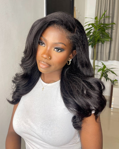 Black HD Lace Wig with Body Wave & Curly Edges – Amara