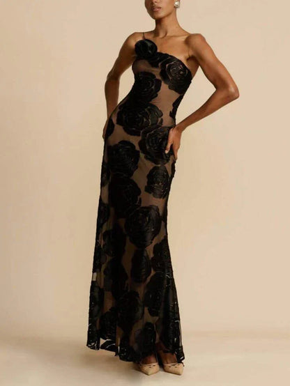 Strapless maxi dress with jacquard pattern – Maila