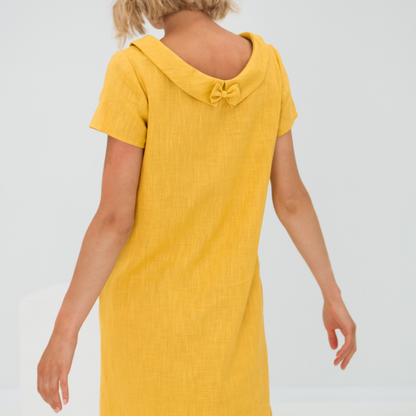 Linen summer dress, midi-length – Fenna