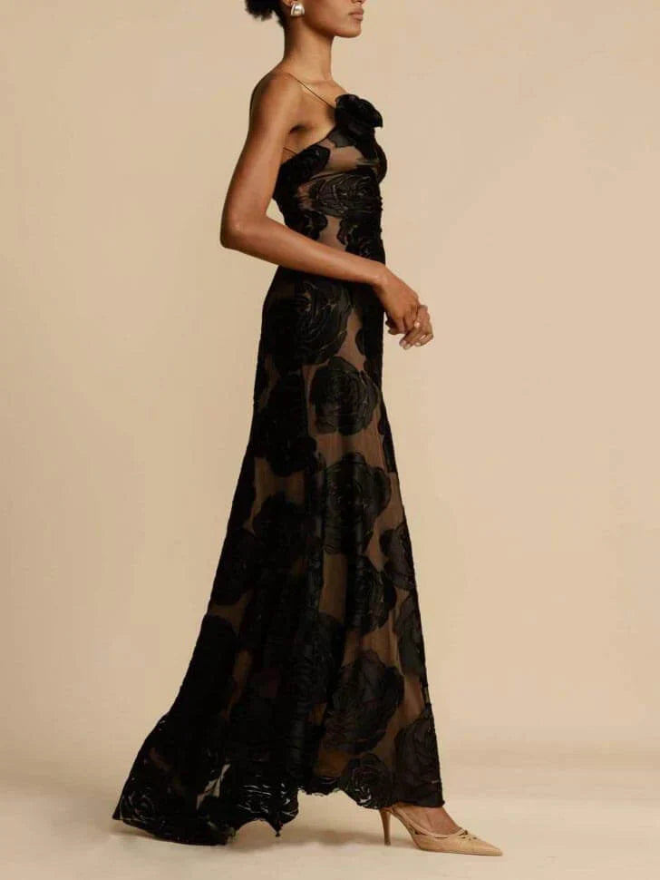 Strapless maxi dress with jacquard pattern – Maila