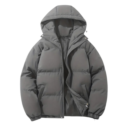 Padded men's puffer jacket with hood - Elias