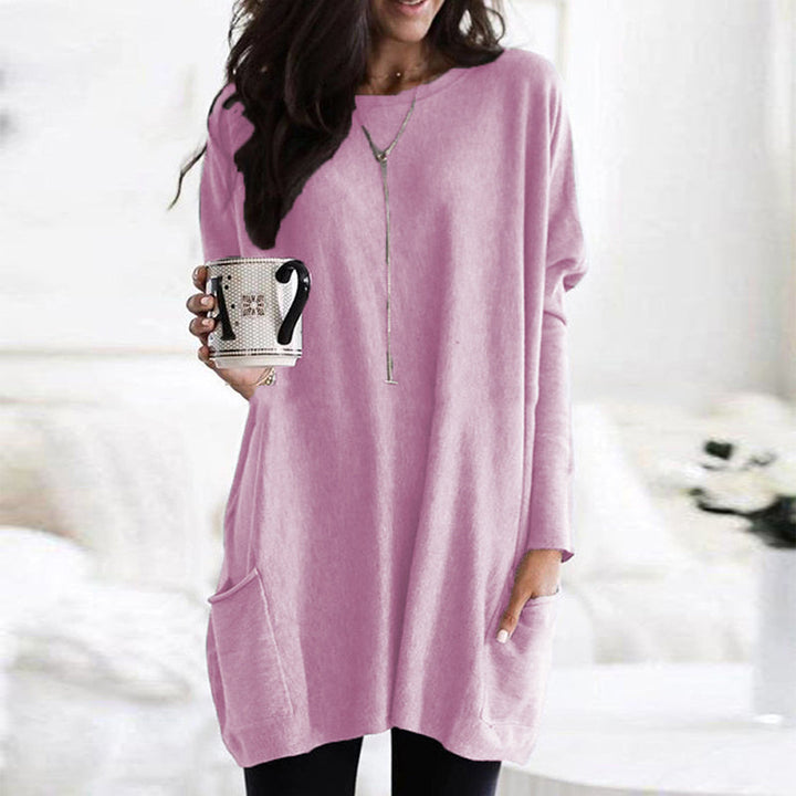 Oversized women's autumn sweater with pockets – Yara